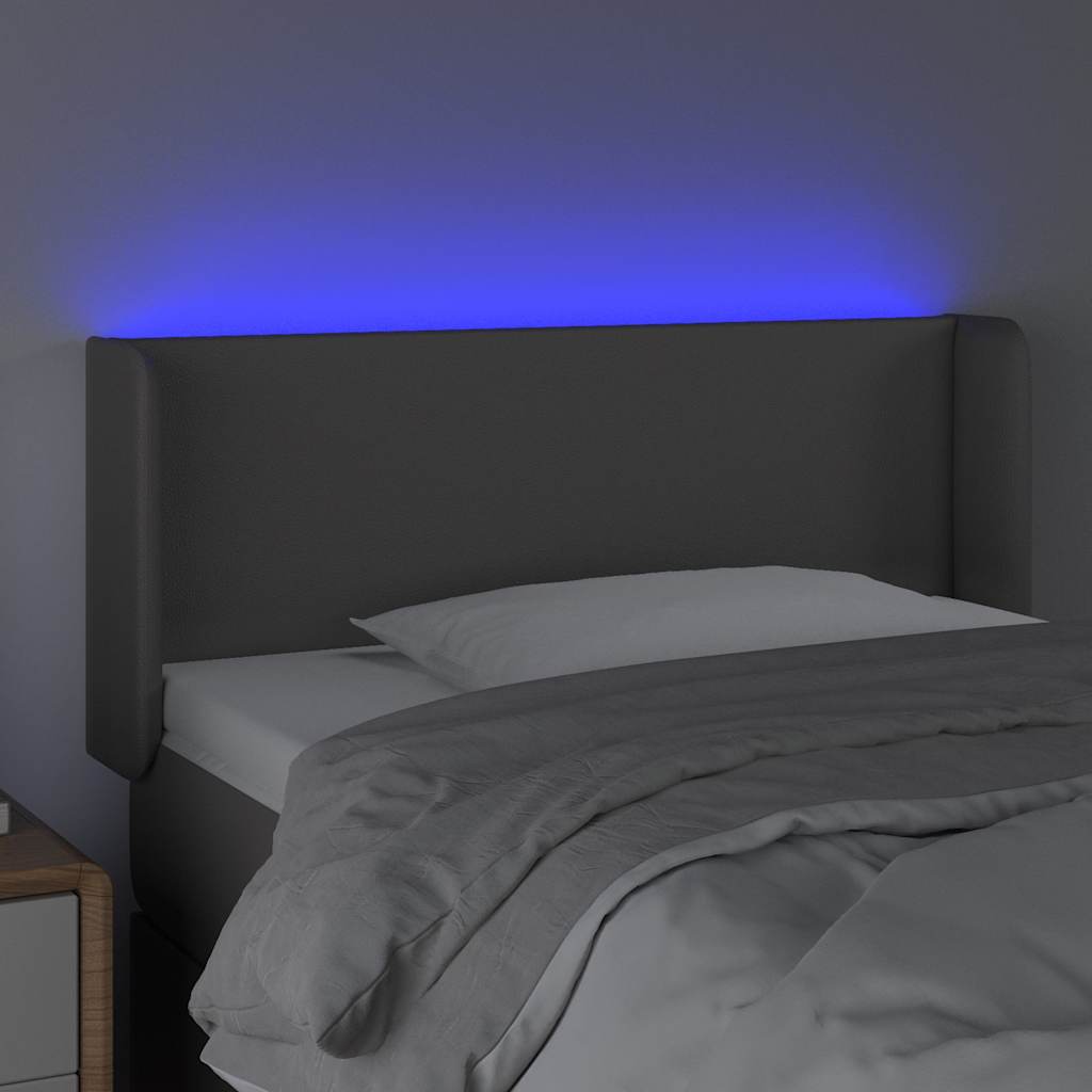 Vidaxl hoofdbord led 83x16x78 88 cm kunstleer grijs
