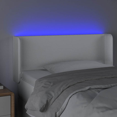Vidaxl hoofdbord led 93x16x78 88 cm kunstleer wit