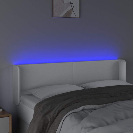 Vidaxl hoofdbord led 147x16x78 88 cm kunstleer wit