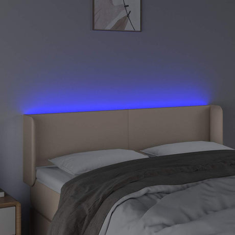 Vidaxl hoofdbord led 147x16x78 88 cm kunstleer cappuccinokleurig