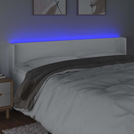 Vidaxl hoofdbord led 163x16x78 88 cm kunstleer wit