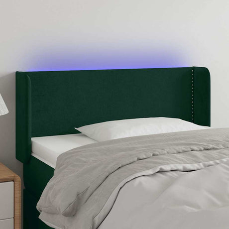 Vidaxl hoofdbord led 103x16x78 88 cm fluweel donkergroen