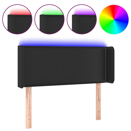Vidaxl hoofdbord led 83x16x78 88 cm kunstleer zwart