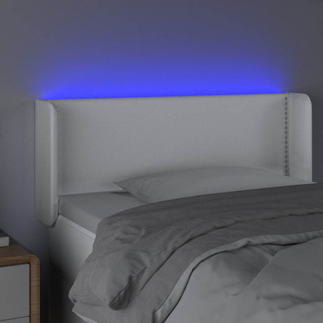 Vidaxl hoofdbord led 103x16x78 88 cm kunstleer wit