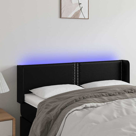 Vidaxl hoofdbord led 147x16x78 88 cm kunstleer zwart