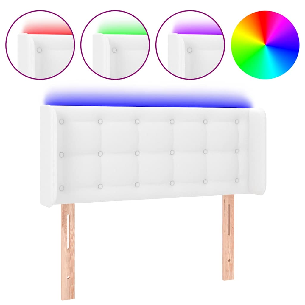 Vidaxl hoofdbord led 83x16x78 88 cm kunstleer wit
