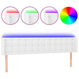 Vidaxl hoofdbord led 183x16x78 88 cm kunstleer wit