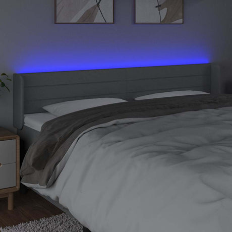 Vidaxl hoofdbord led 203x16x78 88 cm stof lichtgrijs