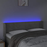 Vidaxl hoofdbord led 147x16x78 88 cm fluweel lichtgrijs