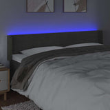 Vidaxl hoofdbord led 203x16x78 88 cm fluweel donkergrijs