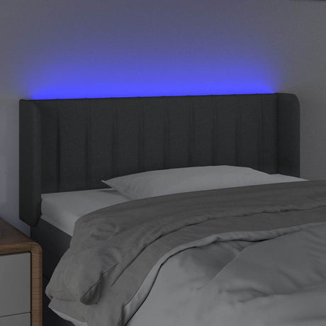 Vidaxl hoofdbord led 93x16x78 88 cm stof donkergrijs