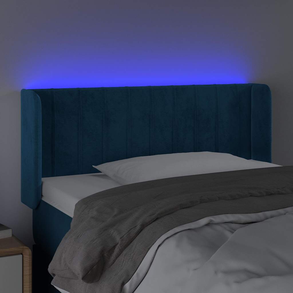 Vidaxl hoofdbord led 83x16x78 88 cm fluweel donkergroen