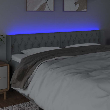 Vidaxl hoofdbord led 183x16x78 88 cm stof lichtgrijs