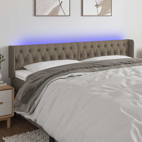 Vidaxl hoofdbord led 203x16x78 88 cm stof taupe