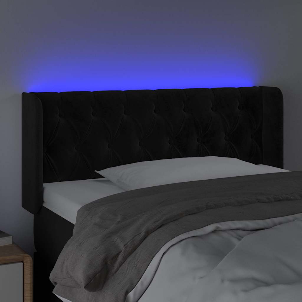 Vidaxl hoofdbord led 93x16x78 88 cm fluweel zwart