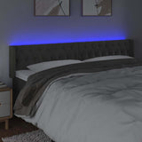 Vidaxl hoofdbord led 183x16x78 88 cm fluweel donkergrijs