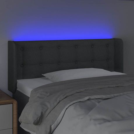 Vidaxl hoofdbord led 83x16x78 88 cm stof donkergrijs