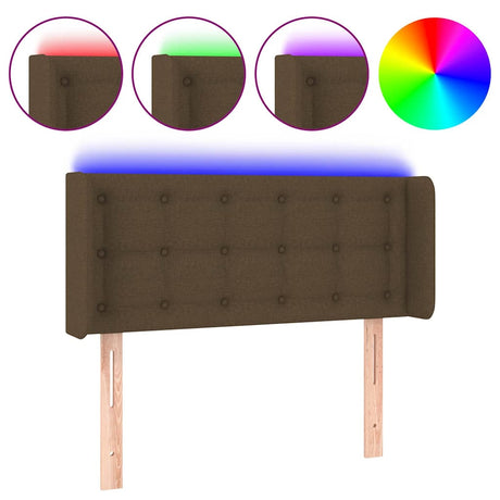 Vidaxl hoofdbord led 93x16x78 88 cm stof donkerbruin