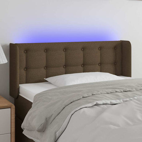 Vidaxl hoofdbord led 93x16x78 88 cm stof donkerbruin