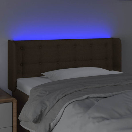 Vidaxl hoofdbord led 103x16x78 88 cm stof donkerbruin