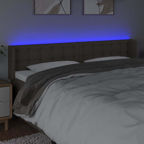 Vidaxl hoofdbord led 183x16x78 88 cm stof taupe