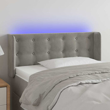 Vidaxl hoofdbord led 93x16x78 88 cm fluweel lichtgrijs