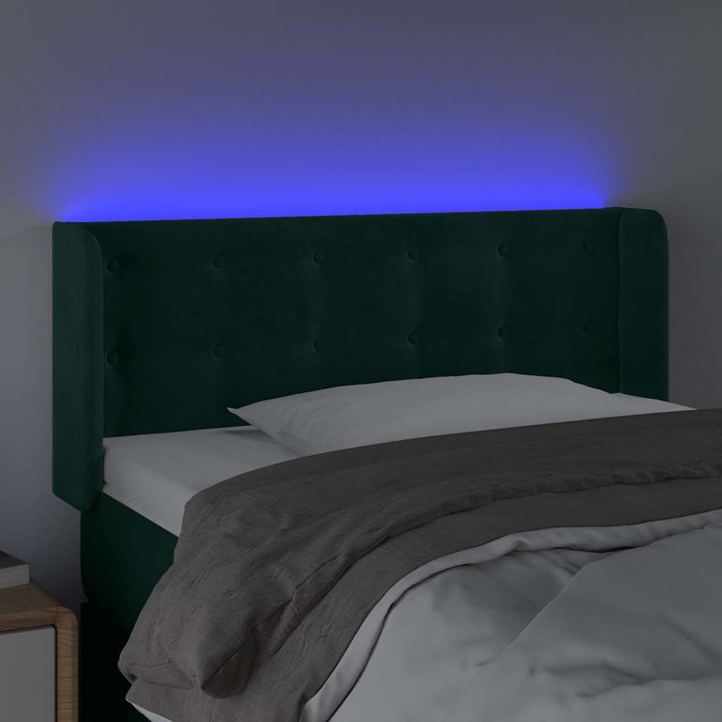 Vidaxl hoofdbord led 93x16x78 88 cm fluweel donkergroen