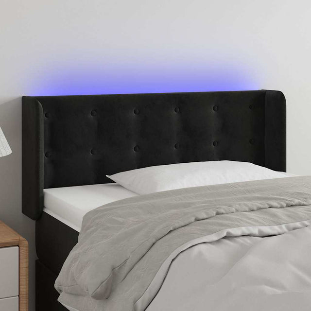 Vidaxl hoofdbord led 103x16x78 88 cm fluweel zwart