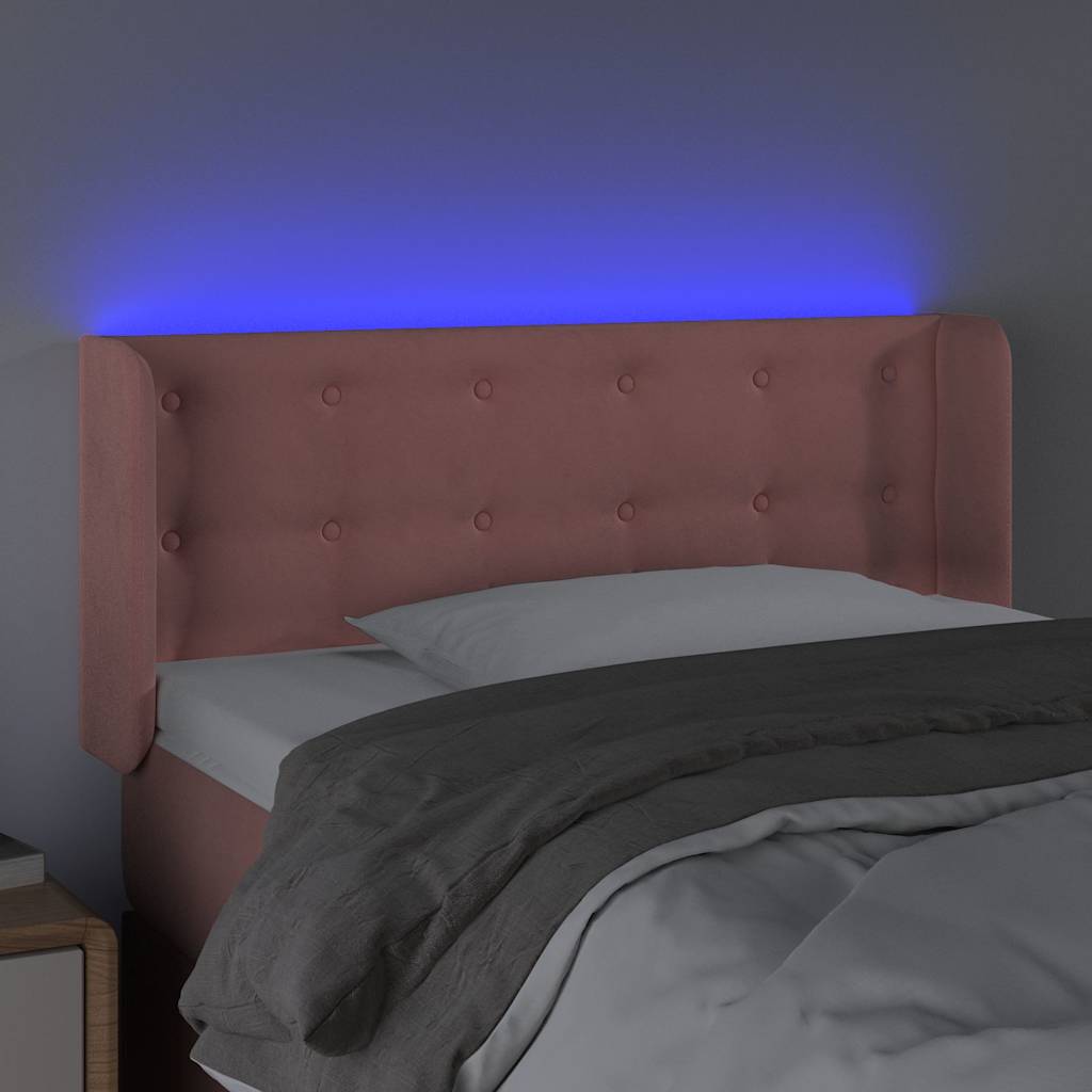 Vidaxl hoofdbord led 103x16x78 88 cm fluweel roze