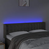 Vidaxl hoofdbord led 147x16x78 88 cm fluweel donkergrijs