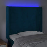 Vidaxl hoofdbord led 83x16x118 128 cm fluweel donkerblauw