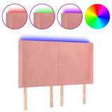 Vidaxl hoofdbord led 147x16x118 128 cm fluweel roze
