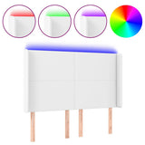 Vidaxl hoofdbord led 147x16x118 128 cm kunstleer wit