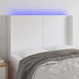 Vidaxl hoofdbord led 147x16x118 128 cm kunstleer wit
