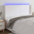 Vidaxl hoofdbord led 183x16x118 128 cm kunstleer wit