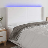 Vidaxl hoofdbord led 203x16x118 128 cm kunstleer wit