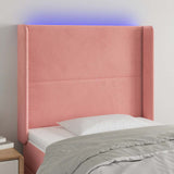 Vidaxl hoofdbord led 103x16x118 128 cm fluweel roze