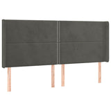 Vidaxl hoofdbord led 203x16x118 128 cm fluweel donkergrijs