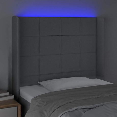 Vidaxl hoofdbord led 83x16x118 128 cm stof lichtgrijs