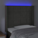 Vidaxl hoofdbord led 103x16x118 128 cm fluweel donkergrijs