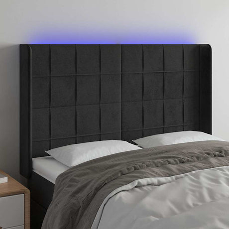 Vidaxl hoofdbord led 147x16x118 128 cm fluweel zwart