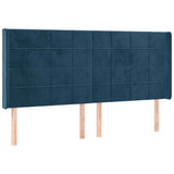 Vidaxl hoofdbord led 163x16x118 128 cm fluweel donkerblauw
