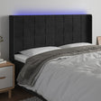 Vidaxl hoofdbord led 183x16x118 128 cm fluweel zwart