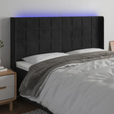 Vidaxl hoofdbord led 183x16x118 128 cm fluweel zwart