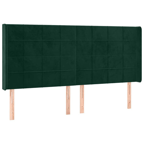 Vidaxl hoofdbord led 203x16x118 128 cm fluweel donkergroen