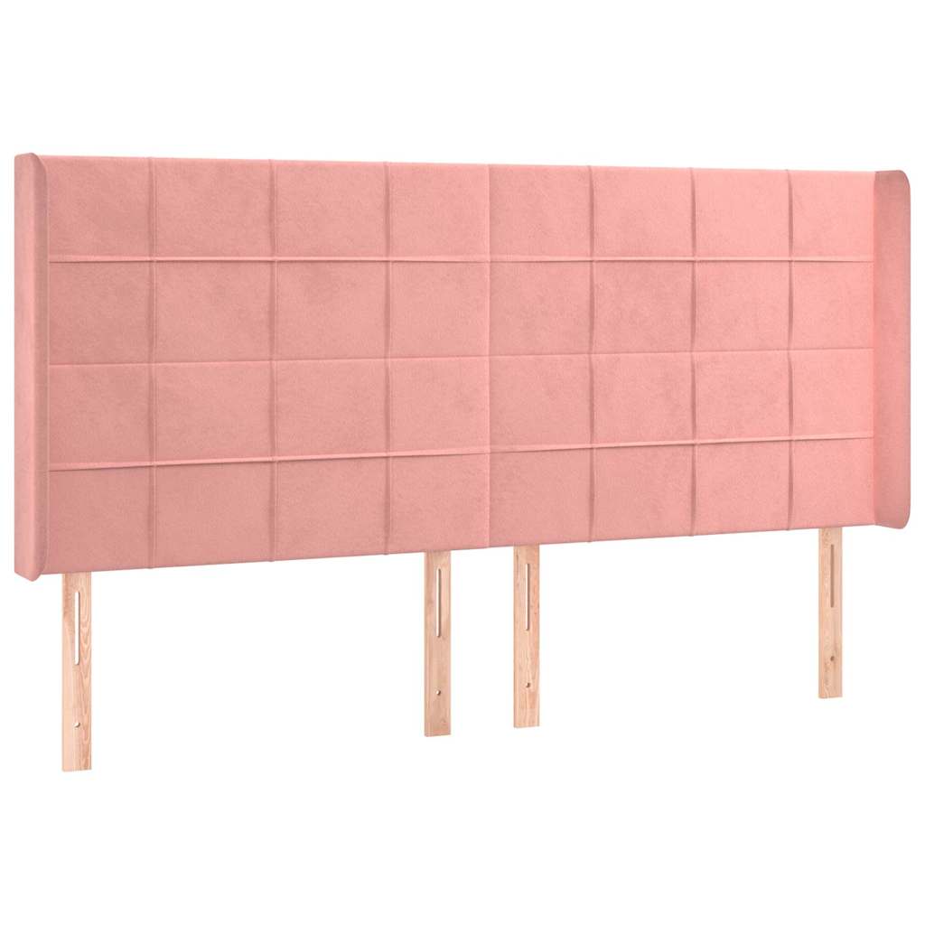 Vidaxl hoofdbord led 203x16x118 128 cm fluweel roze