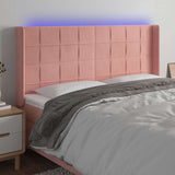 Vidaxl hoofdbord led 203x16x118 128 cm fluweel roze