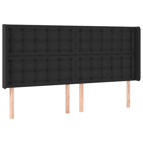 Vidaxl hoofdbord led 203x16x118 128 cm kunstleer zwart