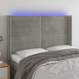 Vidaxl hoofdbord led 147x16x118 128 cm fluweel lichtgrijs