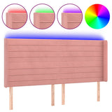 Vidaxl hoofdbord led 183x16x118 128 cm fluweel roze